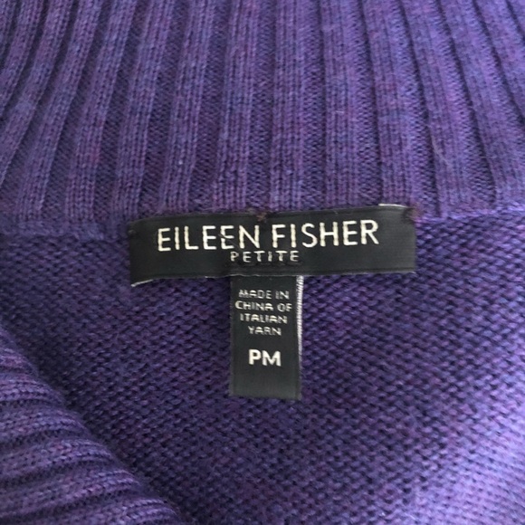 Eileen Fisher Merino Wool Ribbed Sleeve Zip Up EUC - Picture 6 of 9
